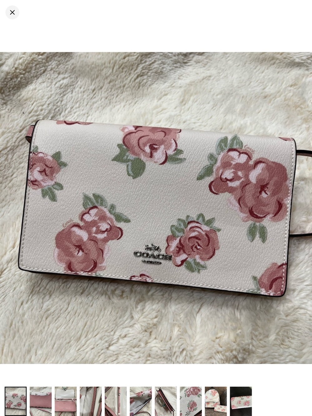Coach Foldover Camo Rose Floral Crossbody Limited Edition